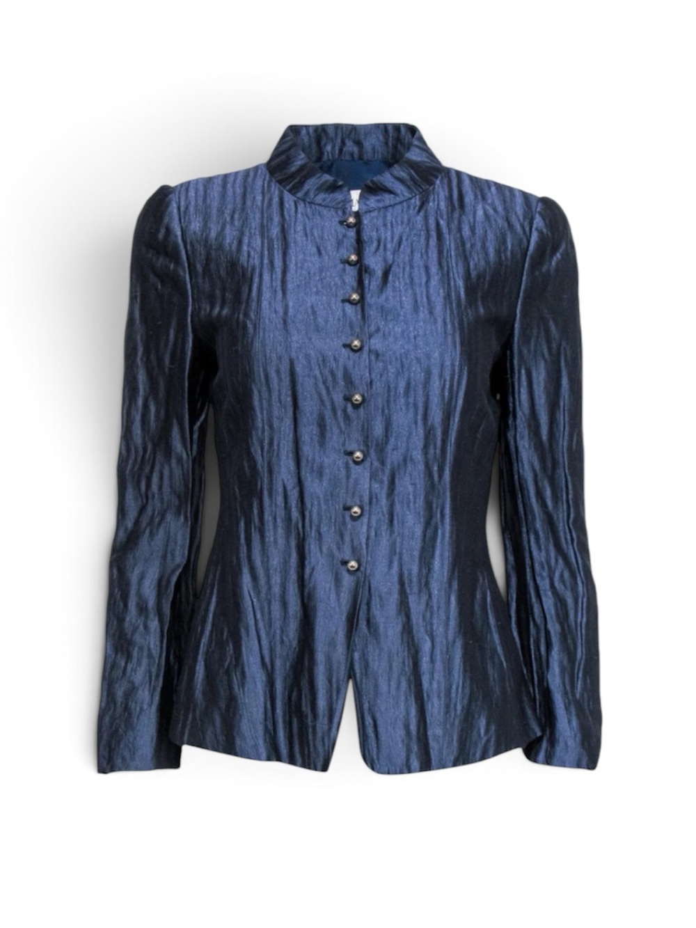 Armani Collezioni Silk Navy Metallic Blazer Jacket